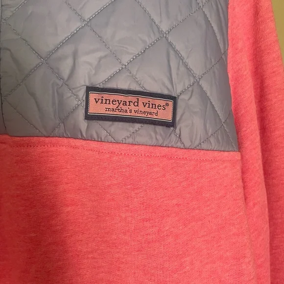 Vineyard Vines Pink and Gray Quilted Sweatshirt - Picture 3 of 8